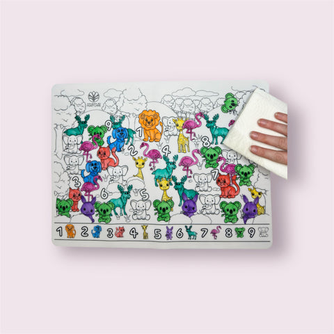 Silicone Colouring Mat - Seek N Spot Animal Design