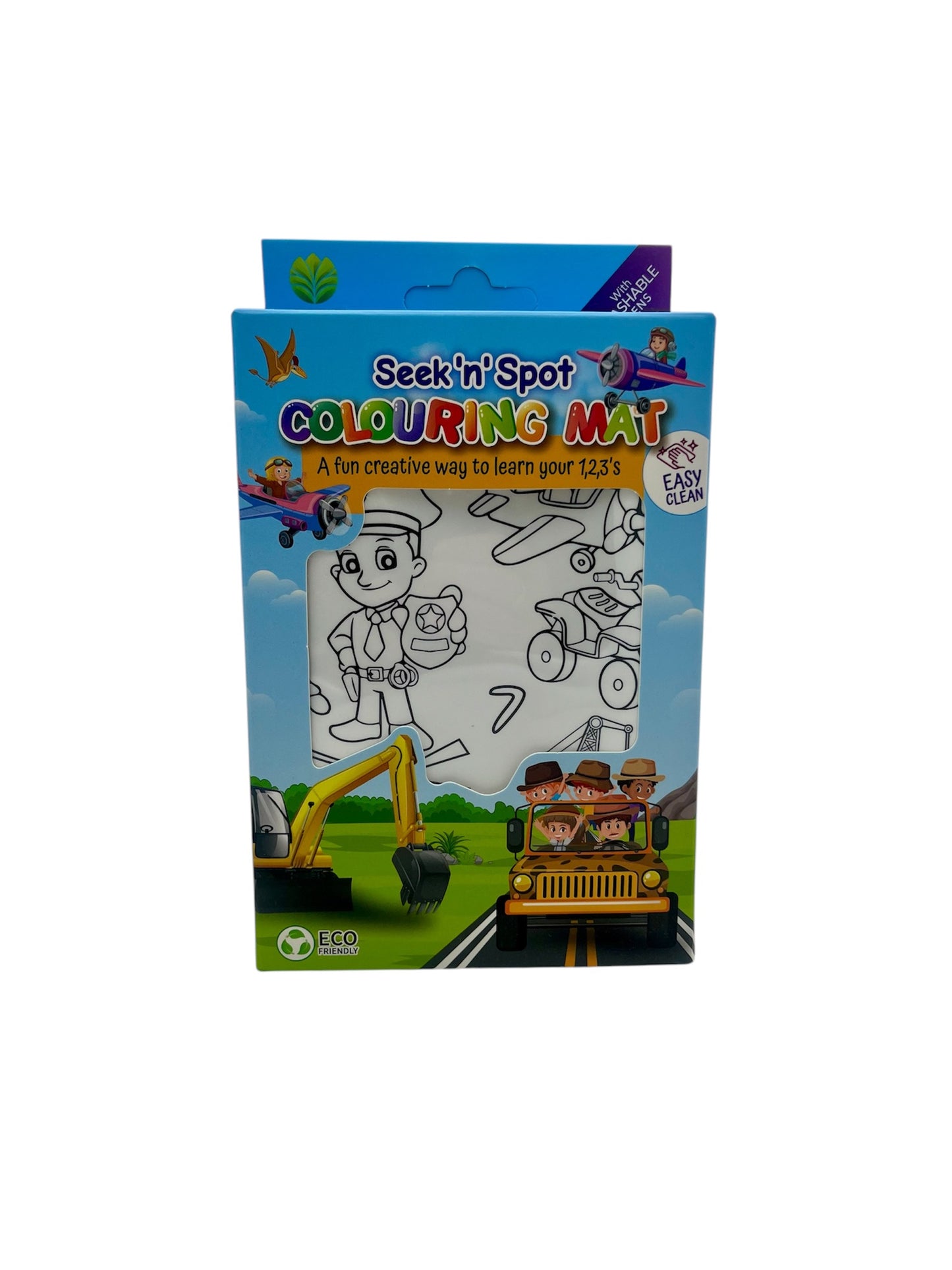 Silicone Seek N Spot Colouring Mat- Cars and Trucks